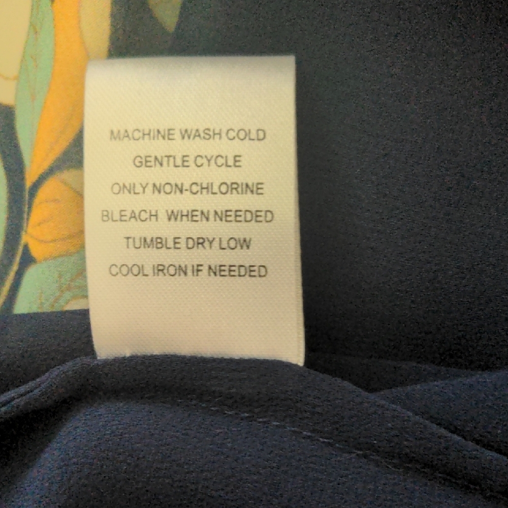 EUC✨ DANIEL RAINN navy women's XL Camila Ruffle Detail 3/4 sleeve Blouse - Picture 14 of 17